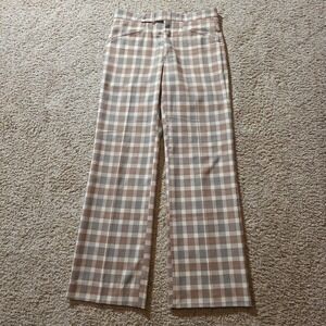 Vtg 70's‎ Sansabelt Jaymar Mens Check Plaid Brown Flared Disco Golf Pants 31x32